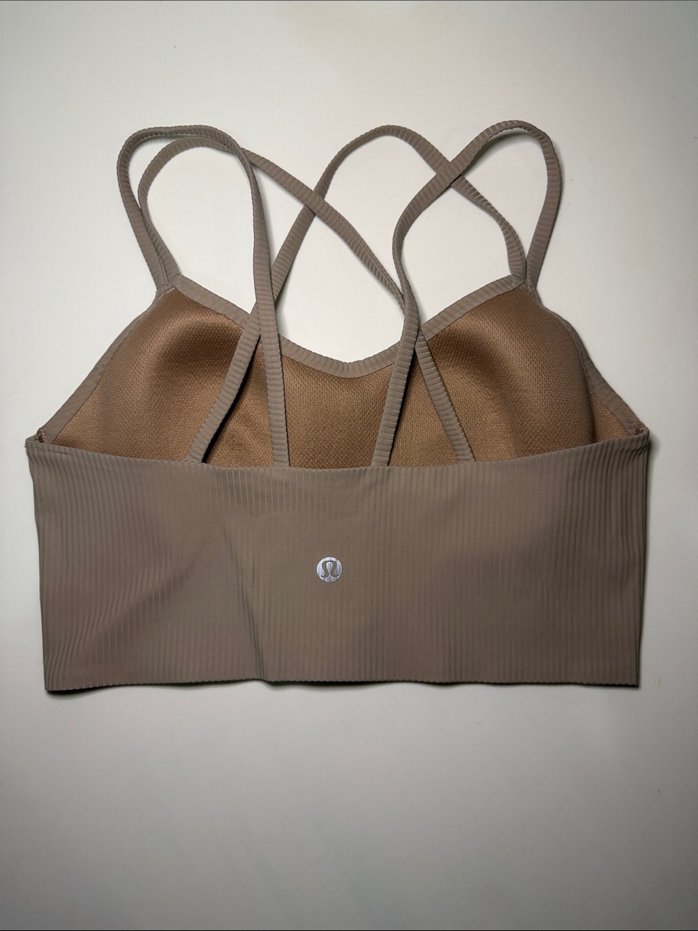 lululemon athletica Like a Cloud Longline Bra (ribbed detail, tan, like new) - Picture 2 of 2